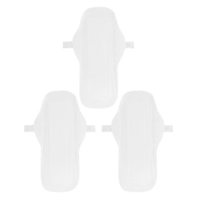 Healifty Washable Menstrual Pads 3-Pack Reusable Cotton Cloth Sanitary Napkins with Button Snap Comfortable Breathable Period Pads for Travel and Daily Use
