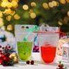 Spiareal 24 Set Christmas Drink Pouches for Adult with Straw, Drink Bags Reclosable Plastic Juice Pouches Xmas Juice Pouch for Christmas Party New Year Beverage Cocktail(Classic) view 4