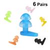 Ciieeo 6pairs Silicone Earplugs for Boy Girl Individual Case Included Comfortable Ear Protectors Green Yellow Orange for Swimming and Water Sports view 2