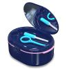 Dentures Case, Denture Bath Case Cup Box Double Layer Dry and Wet Separation Portable False Teeth Container, Denture Cup with Lid for Cleaning Household Office Travel(Blue) view 1