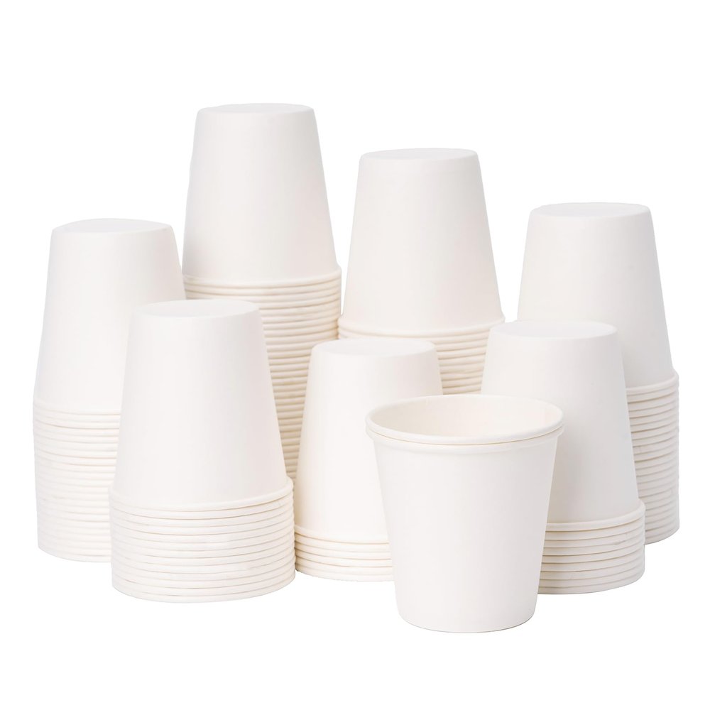 YEEHAW 3 oz 600 Pack Disposable Paper Coffee Bathroom Cups, Small White Mouthwash Cup for Bathroom