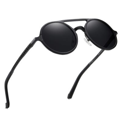 willochra Men's Full lens Reading Sunglasses round Aluminum Magnesium Frame Fashion Outdoor Sports Driving Presbyopic Sun Glasses (black, 3.75, multiplier_x)