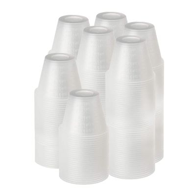 [500 Count - 1 oz.] Perfect Stix Disposable Graduated Plastic Medicine Cups - Dosage Measure -For Mixed Pills, Medication Measuring, Resin Mixing, Mouthwash