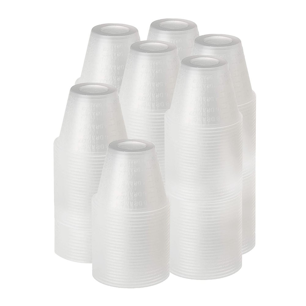 [500 Count - 1 oz.] Perfect Stix Disposable Graduated Plastic Medicine Cups - Dosage Measure -For Mixed Pills, Medication Measuring, Resin Mixing, Mouthwash