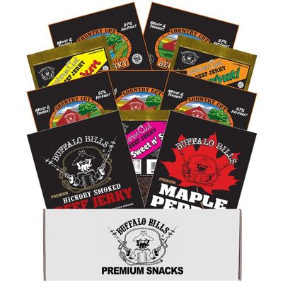 Buffalo Bills 10-Piece Assorted Jerky Sampler Gift Box (10 packs of assorted jerky)