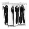 50 Heavy Weight Disposable Plastic Cutlery Sets | Packets - Knife Fork Spoon Napkin | Made from Recycled Plastics and 100% Recyclable, Eco-Friendly To Go Silverware, Utensils view 2