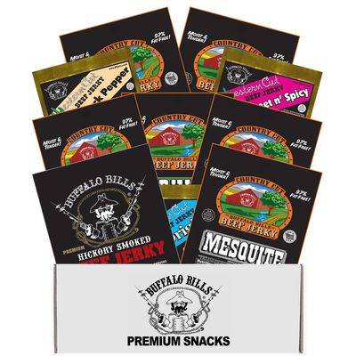 Buffalo Bills 10-Piece Low Carb Jerky Sampler Gift Box (10 packs of low carb jerky)