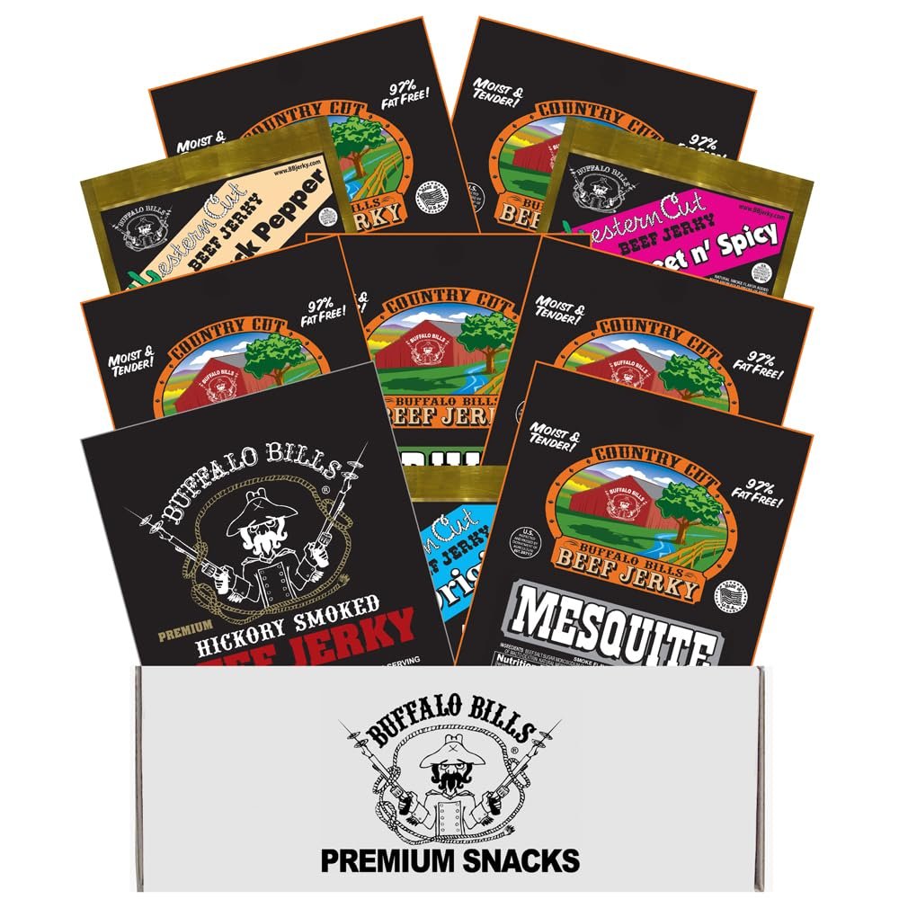 Buffalo Bills 10-Piece Low Carb Jerky Sampler Gift Box (10 packs of low carb jerky)