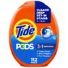 Tide PODS laundry detergent pacs, 3-in-1 Stain Remover, Odor Fighter, Color Protector, 112 Count, HE compatible, Original Scent view 1