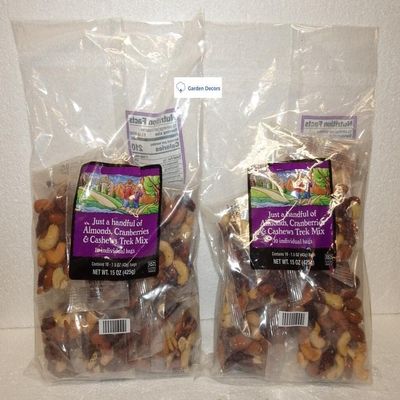 Trader Joe Just a Handful of Almonds, Cranberries & Cashews Trek Mix 10 Individual Bags 15oz 425g (Two Bags)