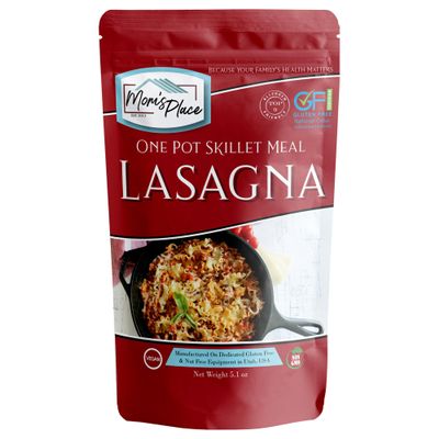 Mom's Place Gluten-Free One Pot Skillet Meal Lasagna, Easy to Make Meal Kit, Dairy Free, Nut Free & Soy Free, 8 servings, 5.1 oz