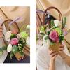 STKMELON 20Pack Kraft Paper Flower Gift Bags Bouquet Bags Box Waterproof Brown Paper Carrier Bags with Handle Tote Bags for Birthday Wedding Party Favors (T3-20Pack) view 3