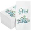 100 Pack Fall Guest Napkins, Thanksgiving Blue Pumpkins Paper Napkins Autumn Disposable Hand Towels 3-Ply Dinner Napkins for Kitchen, Fall Harvest Parties Dinners or Events view 1