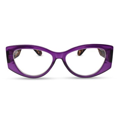 2SeeLife Oversized Cateye Reading Glasses for Women MediumWide Fit, Durable & Sturdy Frame, Trendy Premium Cateye Readers, Purple, +2.50