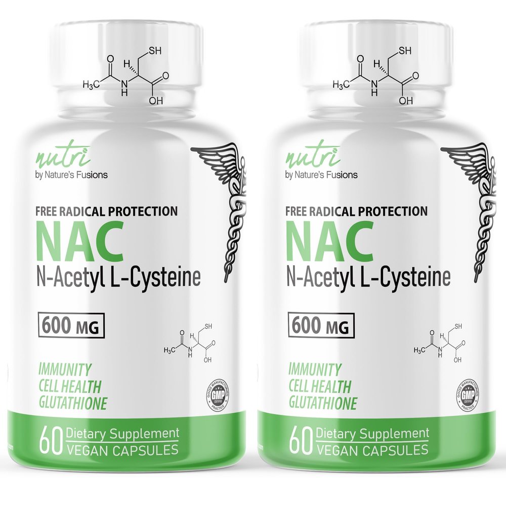 Nutri NAC N-Acetyl Cysteine 600mg - Liver & Lung Support - 60 Caps (2 Pk)