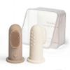 Moonkie Baby Toothbrush Finger Toothbrush Oral Cleaner Kit for 3 Months +, 2 Pcs (Warm Taupe/Ivory) view 1
