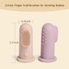 Moonkie Baby Toothbrush Finger Toothbrush Oral Cleaner Kit for 3 Months +, 2 Pcs (Warm Taupe/Ivory) view 2