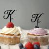 Initial K Cupcake Toppers Single Letter Monogram Name For Wedding Anniversary Party Favors Country Laurel Wreath Choosing Letter Design Color Bachelorette Gifts 6PCS view 1