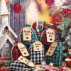 Shappy 24 Pcs Christmas Drawstring Gift Bags Xmas Buffalo Plaid Burlap Advent Bags 7 x 5 Inches Linen Treat Candy Bag with 32.8 ft Rope 24 Card(Assorted Color) view 2