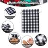 Shappy 24 Pcs Christmas Drawstring Gift Bags Xmas Buffalo Plaid Burlap Advent Bags 7 x 5 Inches Linen Treat Candy Bag with 32.8 ft Rope 24 Card(Assorted Color) view 3