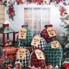 Shappy 24 Pcs Christmas Drawstring Gift Bags Xmas Buffalo Plaid Burlap Advent Bags 7 x 5 Inches Linen Treat Candy Bag with 32.8 ft Rope 24 Card(Assorted Color) view 4