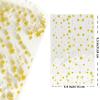 Capesaro Gold Cellophane Bags,Star Cellophane Treat Bags with Twist Ties,Thick Plastic Small Cello Bags for Bakery,Cookies, Dessert Candy Buffet Supplies (50 Pack) view 3