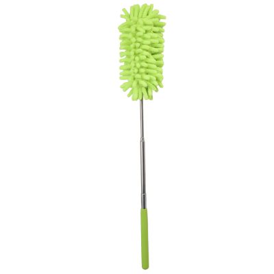 EVTSCAN Full Circle Microfiber Dust Whisperer Refill, Telescopic Duster Handheld Dust Remover Stainless Steel for Floor Desk Cabinet Cupboard Cleaning Green