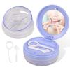 Denture Case, Leak Proof Denture Bath Case Cup Kit for Travel Cleaning, Denture Holder Box Bath Soaking Container for Women & Men with Mirror, Strainer, Removal Tool and Denture Brush(Blue) view 1