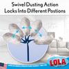 LOLA 360 Duster Starter Kit, Includes 1 Handle w/ 3 Duster Refills, Dust-Catching Fibers, Ergonomic Handle, Comparable to Other 360 Dusters view 4