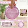 Denture Case, Leak Proof Denture Bath Case Cup Kit for Travel Cleaning, Heigoeost Denture Holder Box Bath Soaking Container for Women & Men with Mirror, Strainer, Removal Tool and Denture Brush(Pink) view 2