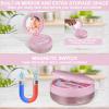 Denture Case, Leak Proof Denture Bath Case Cup Kit for Travel Cleaning, Heigoeost Denture Holder Box Bath Soaking Container for Women & Men with Mirror, Strainer, Removal Tool and Denture Brush(Pink) view 4