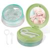Denture Case, Leak Proof Denture Bath Case Cup Kit for Travel Cleaning, Denture Holder Box Bath Soaking Container for Women & Men with Mirror, Strainer, Removal Tool and Denture Brush(Green) view 1