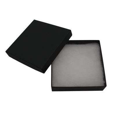 CuteBox Matte Black Cotton Filled Boxes 100pcs (3 1/2" x 3 1/2" x 1") for Jewelry, Retail, Merchandise, Party Favors, Gift Boxes, Handmade, Homemade, Arts and Crafts
