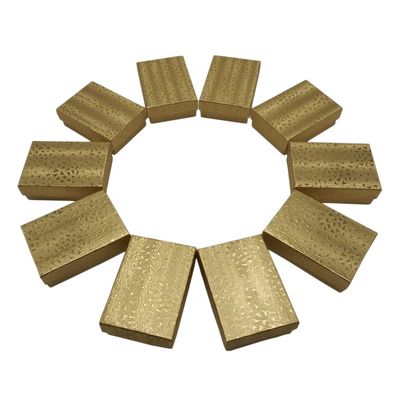 CuteBox Gold Cotton Filled Boxes 100pcs (5 3/8" x 3 7/8" x 1") for Jewelry, Retail, Merchandise, Party Favors, Gift Boxes, Handmade, Homemade, Arts and Crafts