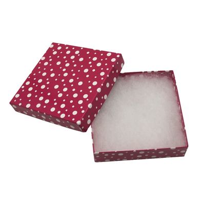 CuteBox Glossy Polka Dot Cotton Filled Boxes 100pcs (3 3/4" x 3 3/4" x 2") for Jewelry, Retail, Merchandise, Party Favors, Gift Boxes, Handmade, Homemade, Arts and Crafts