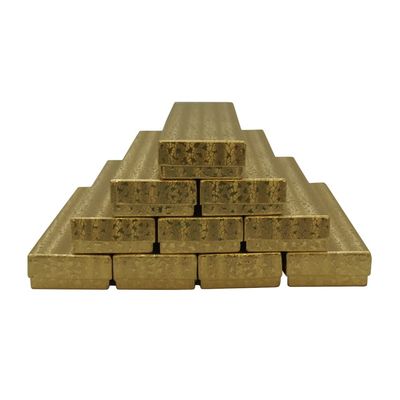 CuteBox Gold Cotton Filled Boxes 100pcs (8" x 2" x 1") for Jewelry, Retail, Merchandise, Party Favors, Gift Boxes, Handmade, Homemade, Arts and Crafts