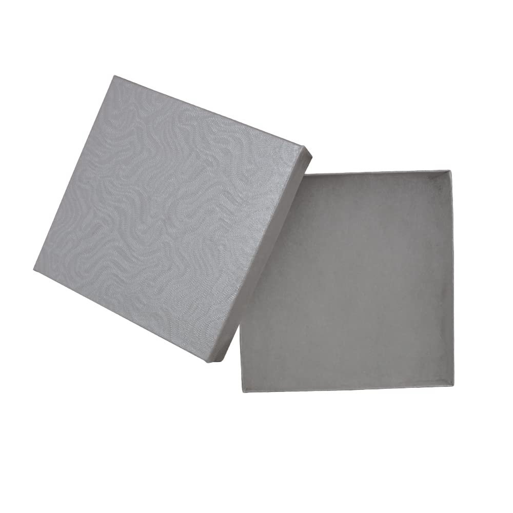 CuteBox White Cotton Filled Boxes 100pcs (3 1/2" x 3 1/2" x 1") for Jewelry, Retail, Merchandise, Party Favors, Gift Boxes, Handmade, Homemade, Arts and Crafts