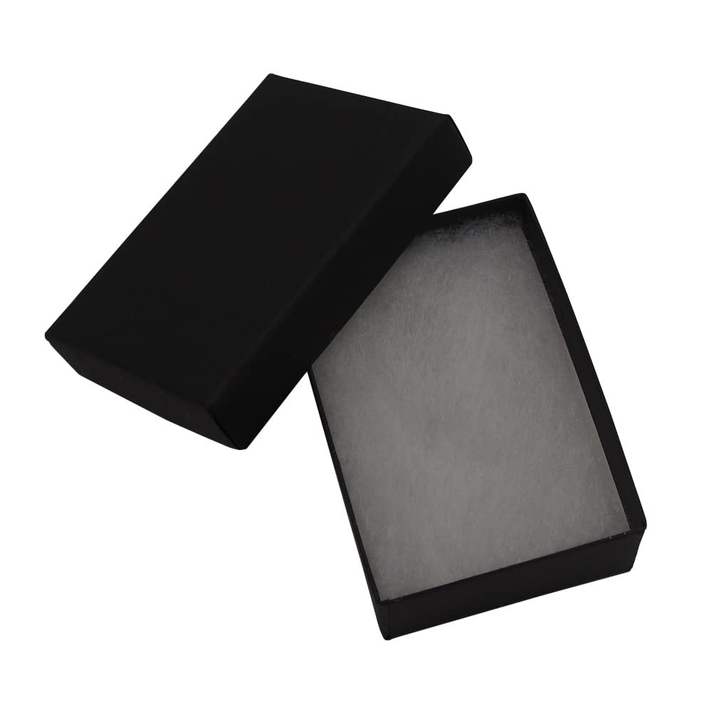 CuteBox Matte Black Cotton Filled Boxes 100pcs (7 1/8" x 5 1/8" x 1 1/8") for Jewelry, Retail, Merchandise, Party Favors, Gift Boxes, Handmade, Homemade, Arts and Crafts