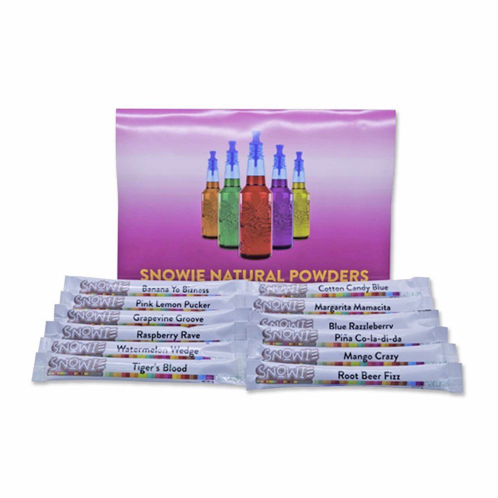 SNOWIE - Natural Assorted Flavor Syrup Powders Pack - North Shore Kit - 12 Pints