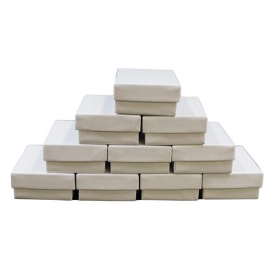 CuteBox Glossy White Cotton Filled Boxes 20pcs (2 1/8" x 1 5/8" x 3/4") for Jewelry, Retail, Merchandise, Party Favors, Gift Boxes, Handmade, Homemade, Arts and Crafts