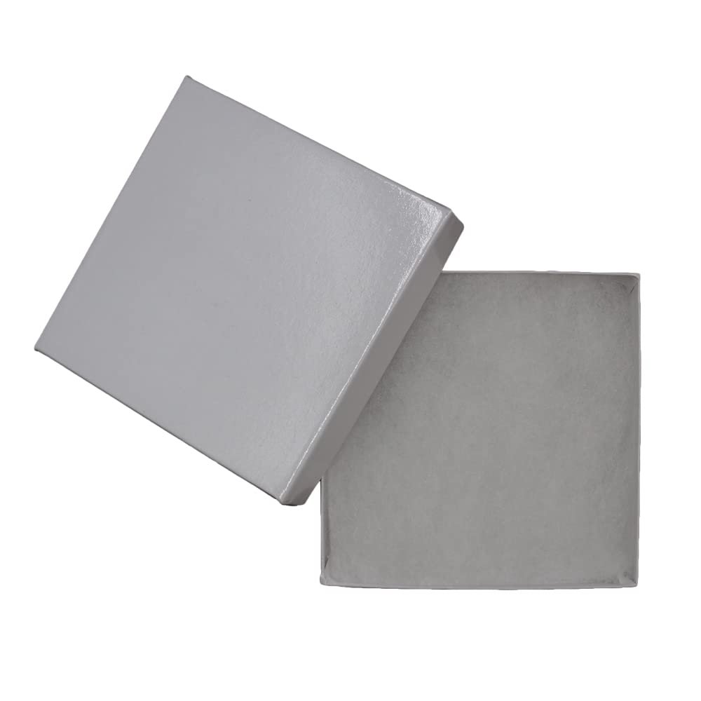 CuteBox Glossy White Cotton Filled Boxes 10pcs (3 1/2" x 3 1/2" x 1") for Jewelry, Retail, Merchandise, Party Favors, Gift Boxes, Handmade, Homemade, Arts and Crafts