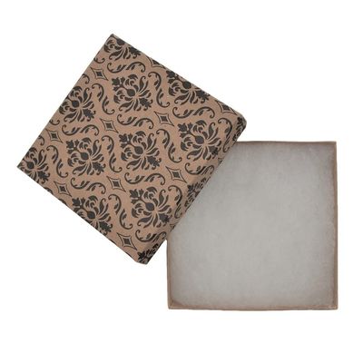 CuteBox Matte Damask Cotton Filled Boxes 10pcs (3 1/2" x 3 1/2" x 1") for Jewelry, Retail, Merchandise, Party Favors, Gift Boxes, Handmade, Homemade, Arts and Crafts