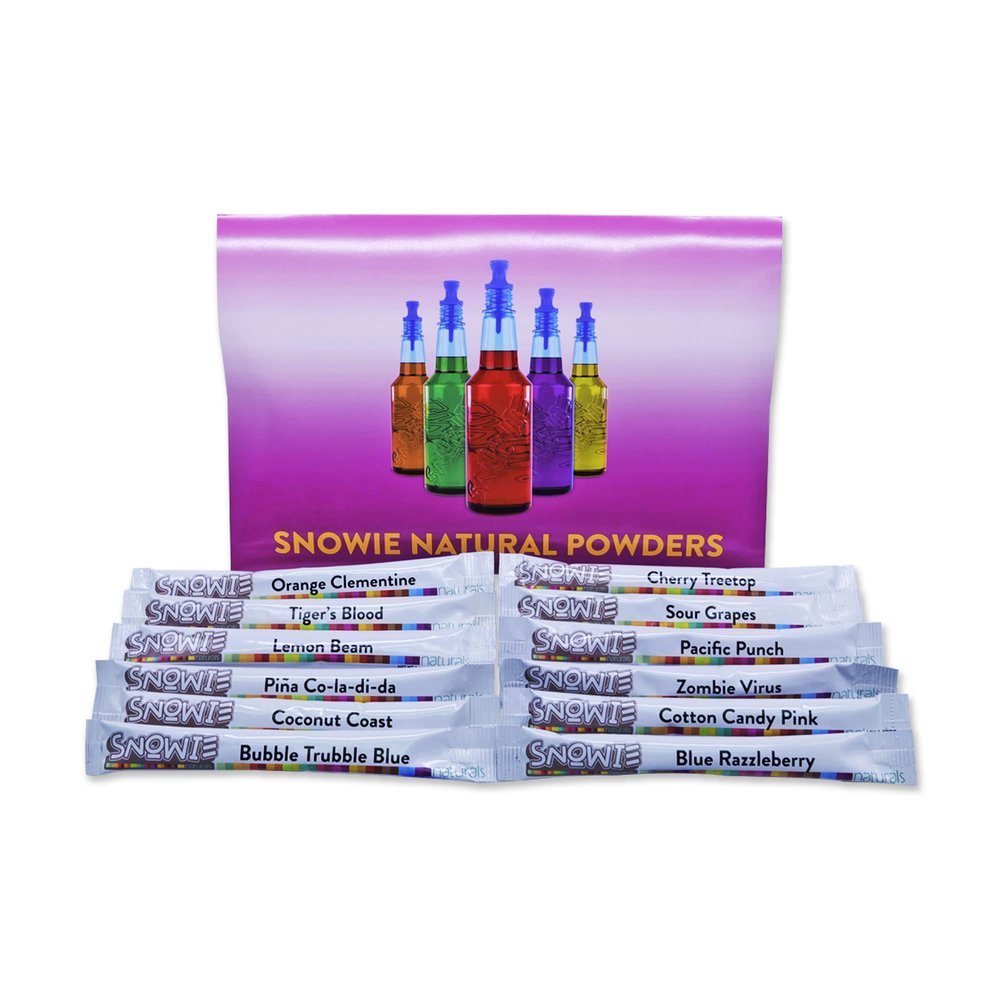 SNOWIE - Ready To Use Natural Assorted Flavor Syrup Powders Pack - Hang Loose Kit - 12 Pints