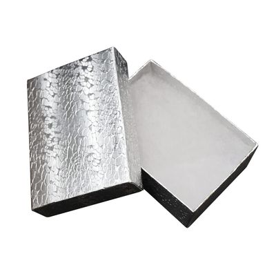 CuteBox Silver Cotton Filled Boxes 5pcs (5 3/8" x 3 7/8" x 1") for Jewelry, Retail, Merchandise, Party Favors, Gift Boxes, Handmade, Homemade, Arts and Crafts