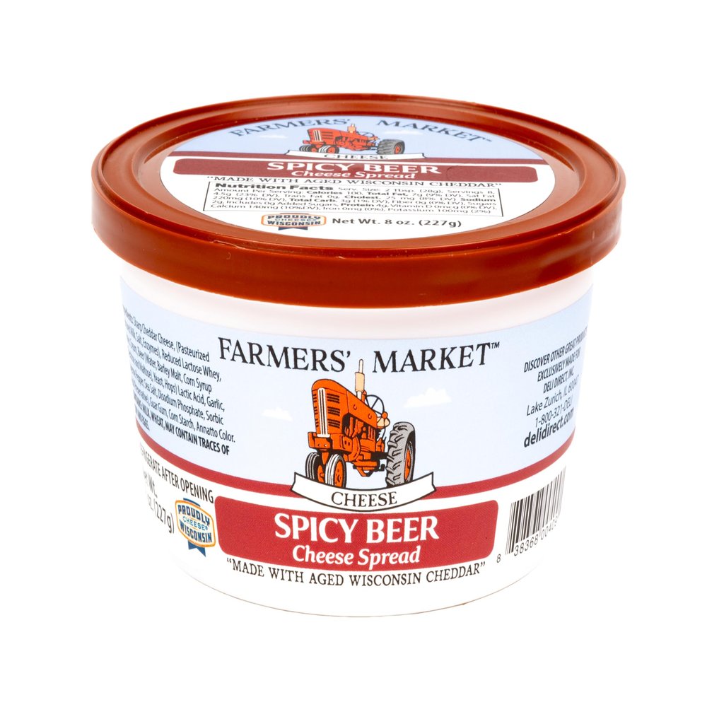 Cheese Spread, Shelf Stable, Wisconsin, Great as Snack Dips for Pretzels or Veggies, (1pk, Spicy Beer)