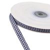 50 Yards Narrow Gingham Ribbon 3/8inch Plaid Ribbon Grid Woven Lace Trim for Jewelry Making Gift Wrapping Bows Floral Bouquet Home Decor (Navy Blue) view 1