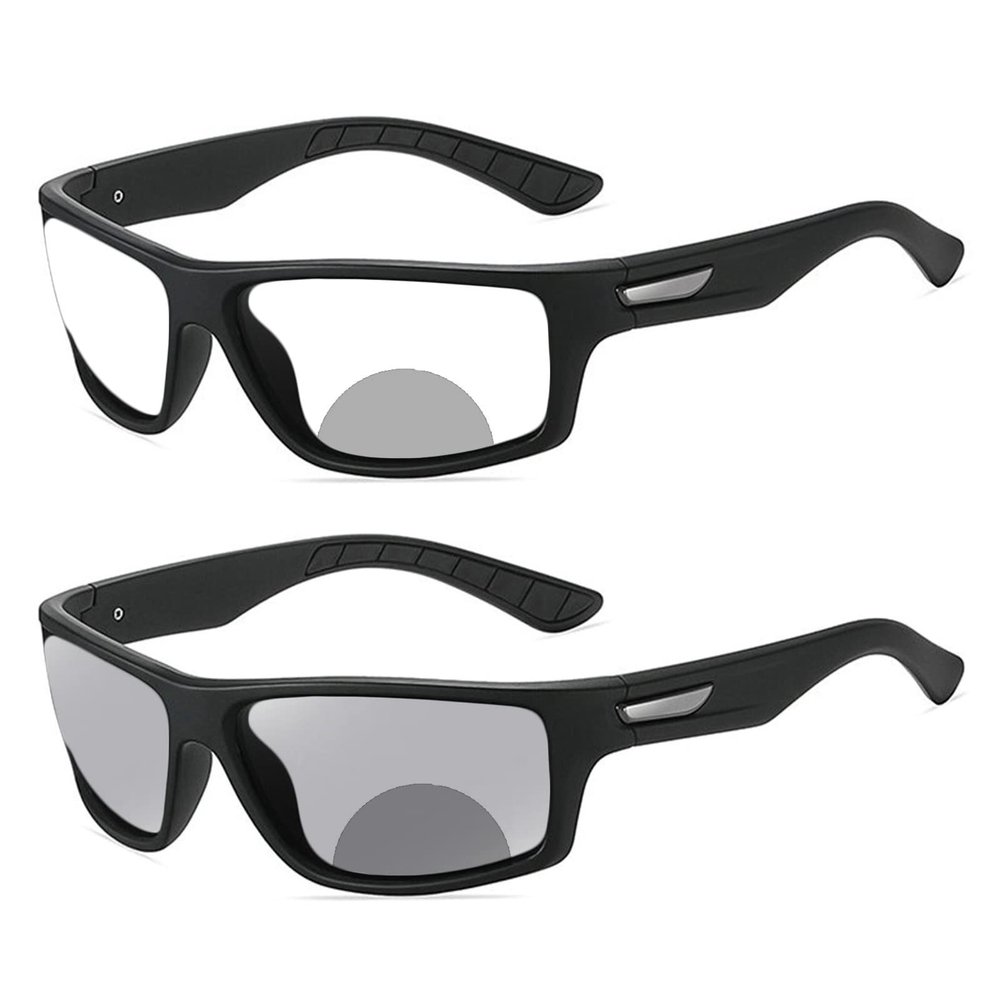 helena Rectangle Transition Photochromic Bifocal Reading Glasses for Men Women Outdoor Sports Presbyopia Sunglasses reader (black, 1.75, multiplier_x)