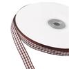 50 Yards Narrow Gingham Ribbon 3/8inch Plaid Ribbon Grid Woven Lace Trim for Jewelry Making Gift Wrapping Bows Floral Bouquet Home Decor (Chocolate) view 1