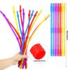 Geiserailie 12 Pieces Flexible Drinking Straws Extra Long Bendy Plastic Straws for Party Camping Limited Mobility Situations Dishwasher(Red, Yellow, Blue, Purple, 22 Inches) view 2