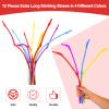 Geiserailie 12 Pieces Flexible Drinking Straws Extra Long Bendy Plastic Straws for Party Camping Limited Mobility Situations Dishwasher(Red, Yellow, Blue, Purple, 22 Inches) view 3